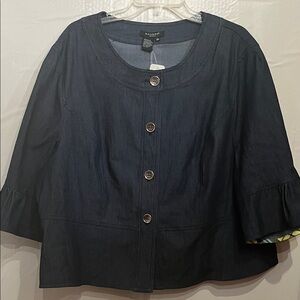 Bold and trendy ladies Denim Midnight Blue Button-Down Shirt.
